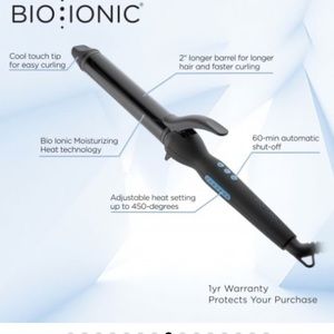Bioionic 1.25” long barrel curling iron